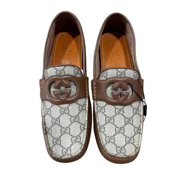 Gucci Mens Interlocking G Monogram Leather Driver Loafer 730148 - Picture 1 of 9